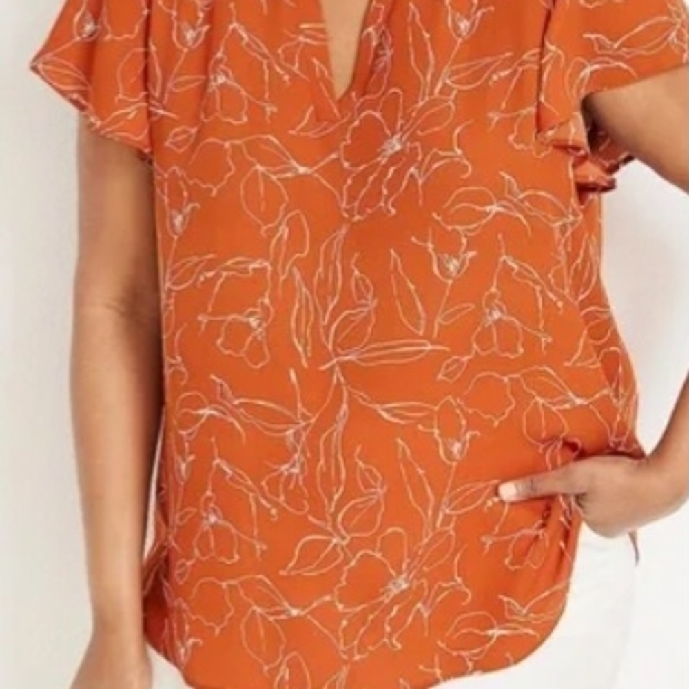 Maurices Orange Floral Blouse